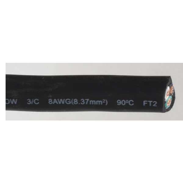 8 AWG 3 Conductor Portable Cord 600V 50 ft. BK