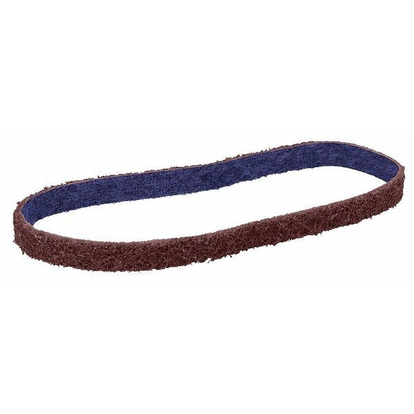 Flex Belt, 1/2 in W, 24 in L, Non-Woven, Aluminum Oxide, 80 Grit, Medium, DF-BL, Maroon