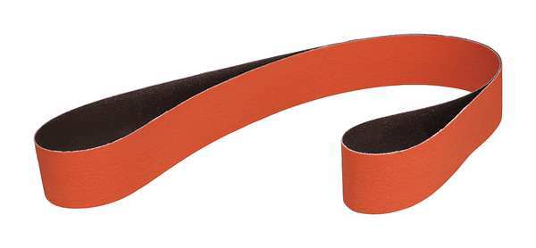 Cloth Belt, Coated, 2 in W, 132 in L, 36 Grit, Extra Coarse, Ceramic, 984F, Orange
