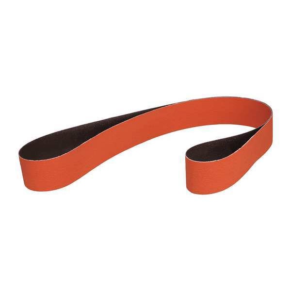 Cloth Belt, Coated, 2 in W, 60 in L, 36 Grit, Extra Coarse, Ceramic, 984F, Orange