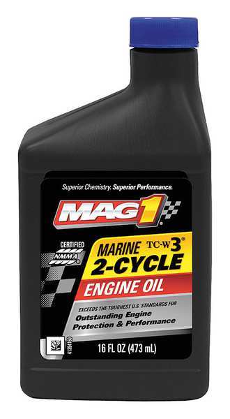 2-Cycle Synthetic Blend Marine Motor Oil, TC-W3 certified, Blue, 16 Oz.