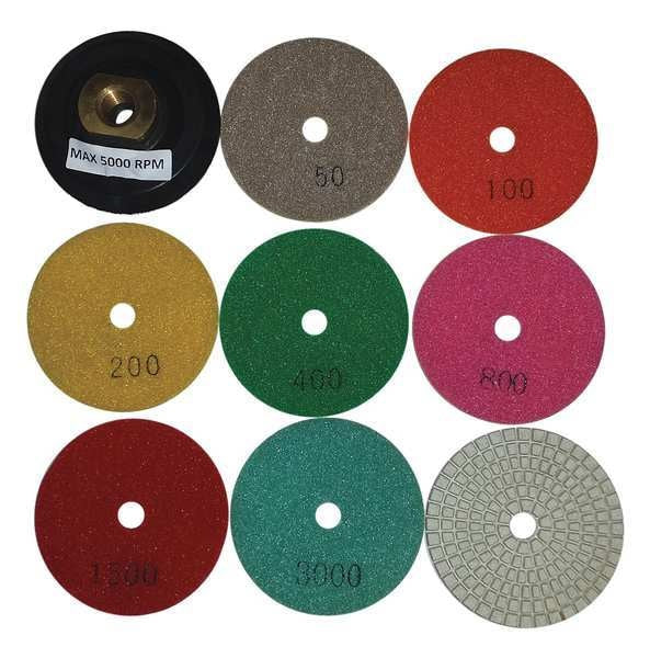 Polishing Pad Set, Resin, 3 in.