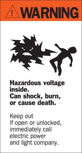 Warning Labels, 8inHx4-1/2inW, Tape