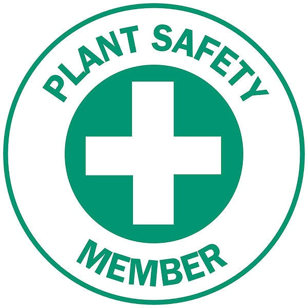 Hard Hat Emblem Labl, 2in. dia., Vinyl, PK4, 49571