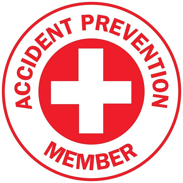 Hard Hat Emblem Labl, 2in. dia., Vinyl, PK4, 49574