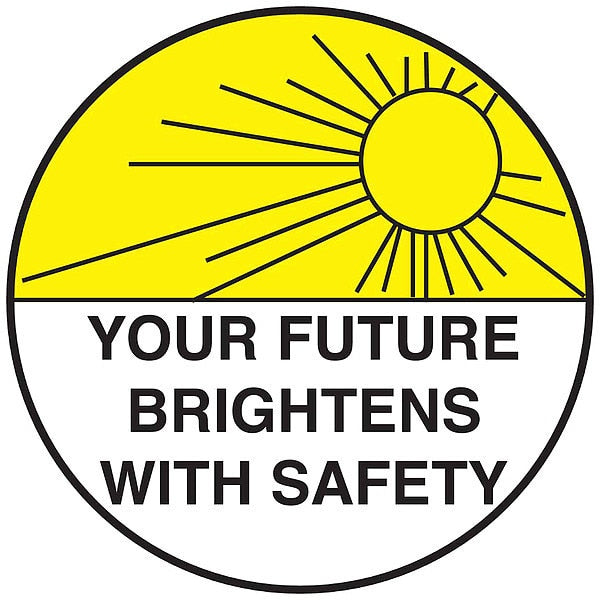 Hard Hat Emblem Label, 2in. dia., Vinyl, 42290
