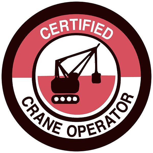 Hard Hat Emblem Labl, 2in. dia., Vinyl, PK4, 42293