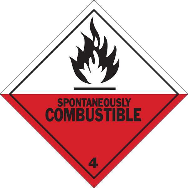 Hazardous Warning Label, 4inHx4inW, Vinyl, 121069