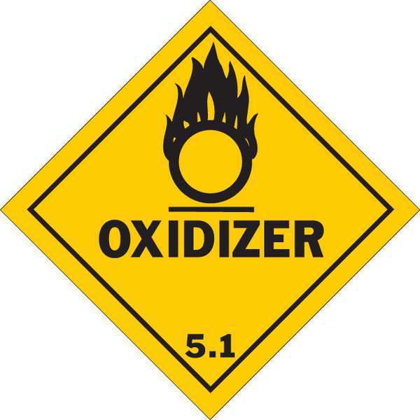 Hazardous Warning Label, 4inHx4inW, Vinyl, 121071