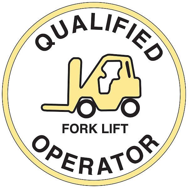 Hard Hat Emblem Labl, 2in. dia., Vinyl, PK4, 42263