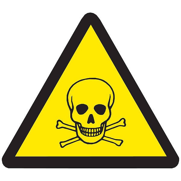 Label, PS Vinyl, 8inHx8inW, Toxic Mat, PK10
