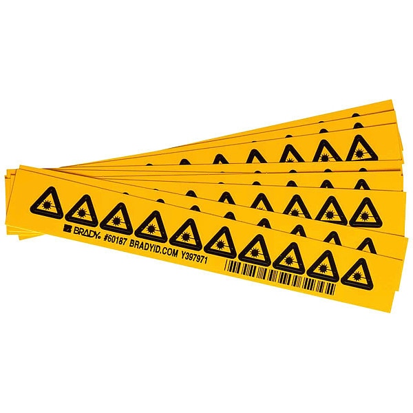 Warning Labels, 1/2inHx1/2inW, Vinyl, PK10, 60187