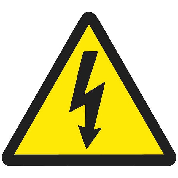 Warning Labels, 1/2inHx1/2inW, Vinyl, PK10, 60235