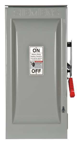 Fusible Safety Switch, Heavy Duty, 600V AC, 2PST, 100 A, NEMA 3R