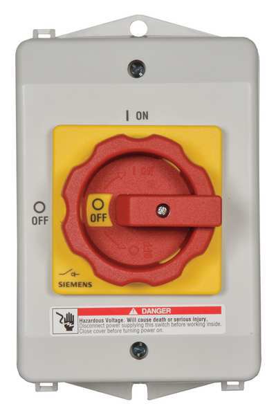 Nonfusible Safety Switch, Heavy Duty, 600V AC, 3PST, 30 A, NEMA 1, 12K, 4X