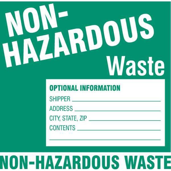 Hazardous Waste Labl, Semi-Glss Ppr, PK100, 60447