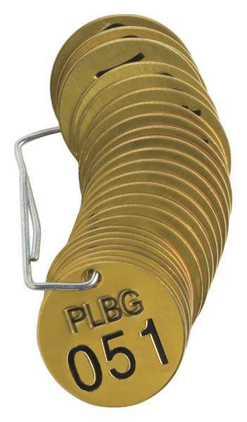 Numbered Tag Set, 51 to 75, 25 Tags