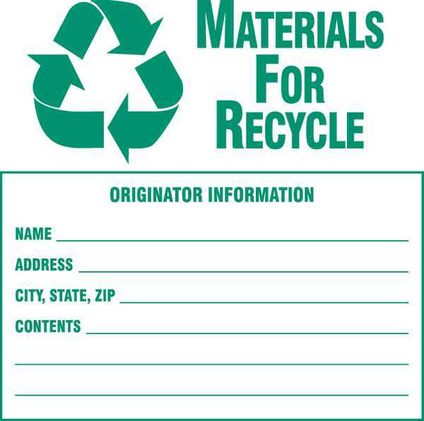 Recycle Label, 6in. dia., Vinyl, PK100