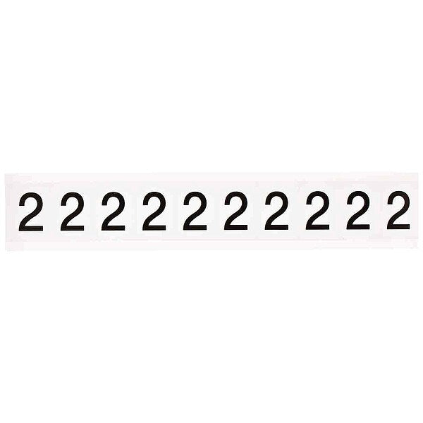 Number Label, Character 2, 1 In. H, Vinyl