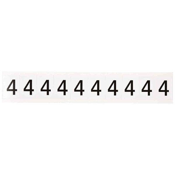 Number Label, Character 4, 1 In. H, Vinyl