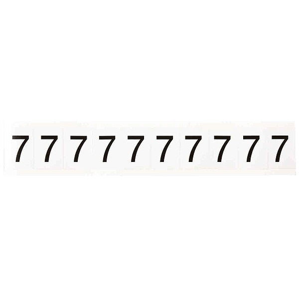 Number Label, Character 7, 1 In. H, Vinyl