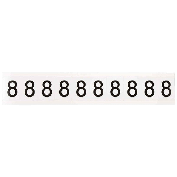 Number Label, Character 8, 1 In. H, Vinyl