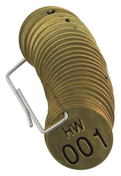 Numbered Tag Set, 001 to 025, 25 Tags