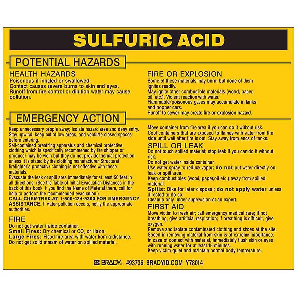 Chemical Label, 3 3/4 in H, 4 1/2 in W, 93736