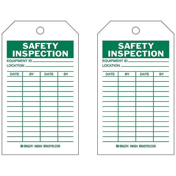Inspection Tag, 7inHx4inW, HD Poly., PK10