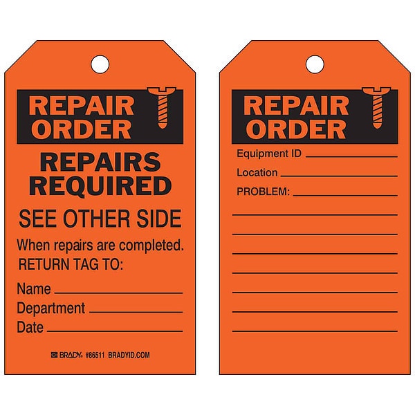 Inspection Tag, 7inHx4inW, HD Poly., PK10
