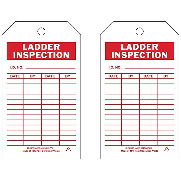 Inspection Tag, 7inHx4inW, Eco. Poly., PK10