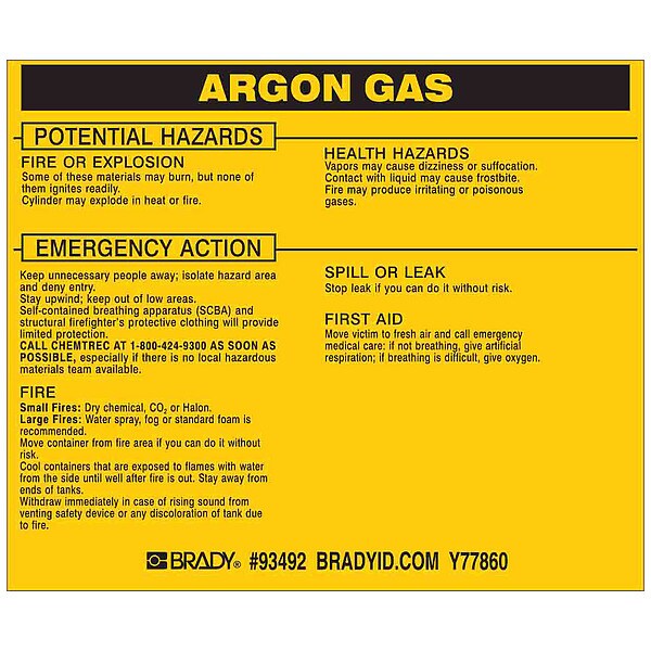 Chemical Label, 3 3/4 in H, 4 1/2 in W, 93492