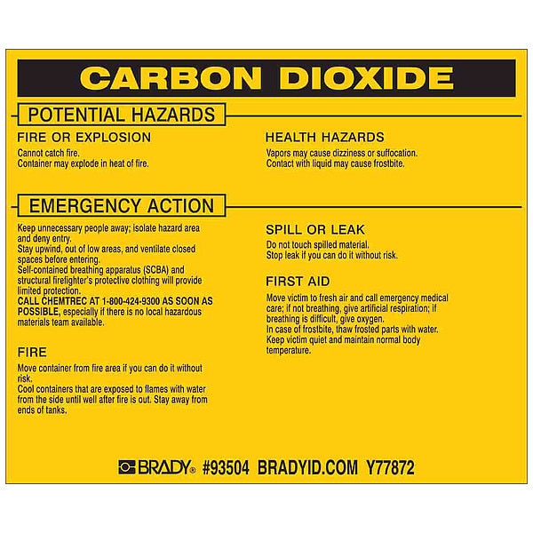 Chemical Label, 3 3/4 in H, 4 1/2 in W, 93504