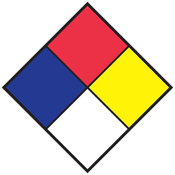 NFPA Placard, 10inHx10inW, Reflective, PK10