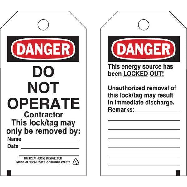 Danger Tag, 5-1/2inHx3inW, HD Poly, PK25