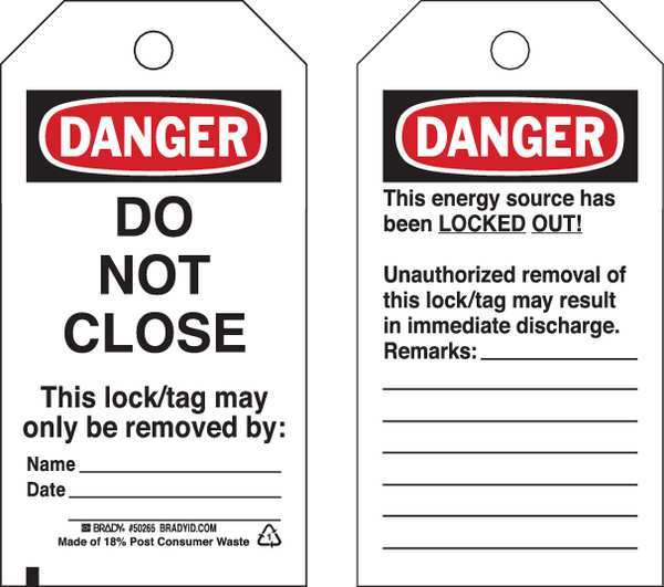 Danger Tag, 5-1/2inHx3inW, Poly, Brass, PK25