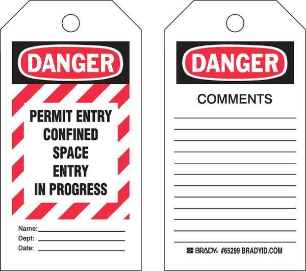 Danger Tag, 5-1/2inHx3inW, Poly, Brass, PK25