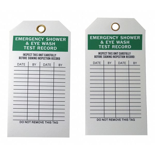 Safety Tag, 5-1/2inHx3inW, Poly, Brass, PK25