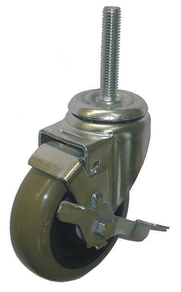 Swivel Stem Caster, Poly, 4 in., 275 lb.
