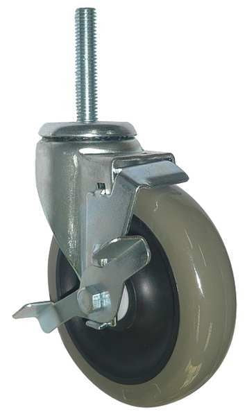 Swivl Stem Caster, Poly, 5 in., 300 lb., Gry