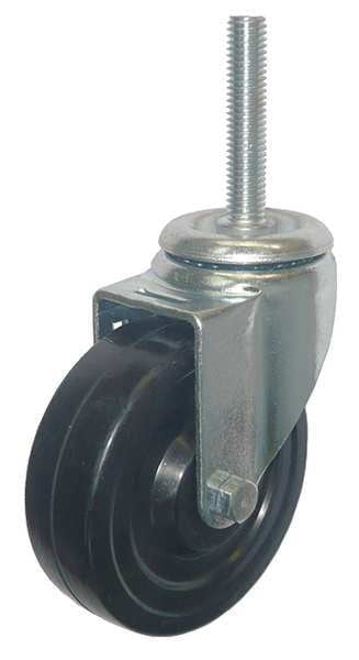 Swivel Stem Caster, Rubber, 4 in., 170 lb.