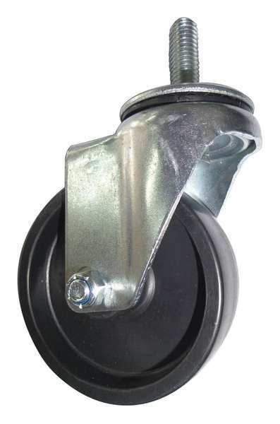 Swivel Stem Caster, Poly, 4 in., 275 lb, Blk