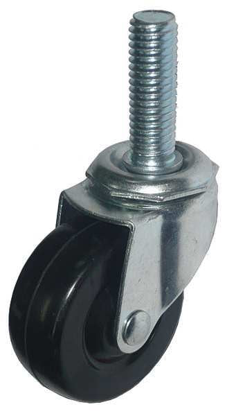 Swivel Stem Castr, Rubbr, 2 in., 75 lb., Blk
