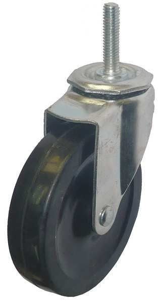 Swivel Stem Castr, Rubbr, 4 in., 115 lb.Blk