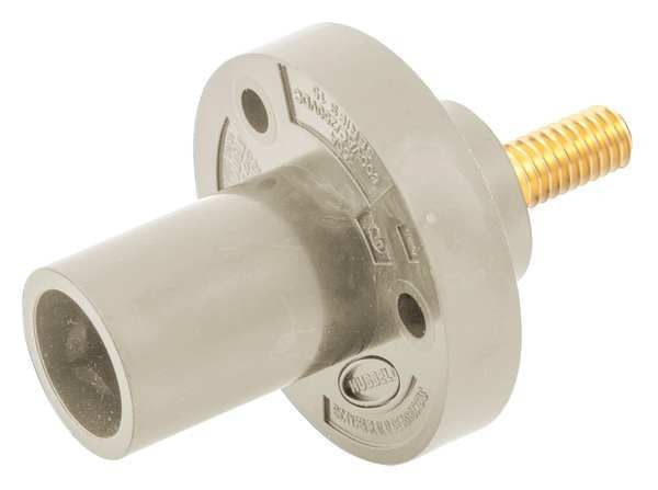 Receptacle, White, Male, Stud, Series 15