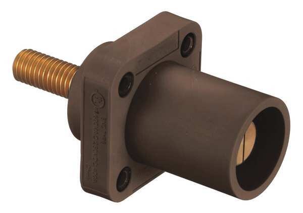 Receptacle, 4 to 4/0, Male, Brwn, Taper