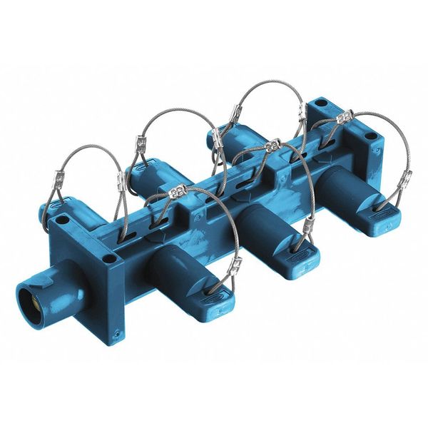 Distribution Block, 600VAC/250VDC, Blue