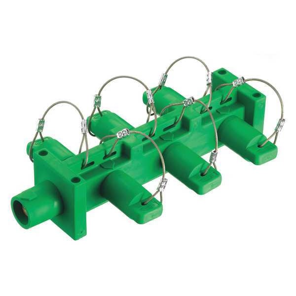 Distribution Block, 600VAC/250VDC, Grn
