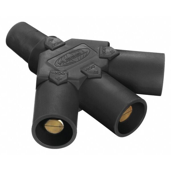 Triple Connector, 600VAC/250VDC, Blk, Taper