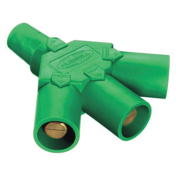 Triple Connector, 600VAC/250VDC, Grn, Taper